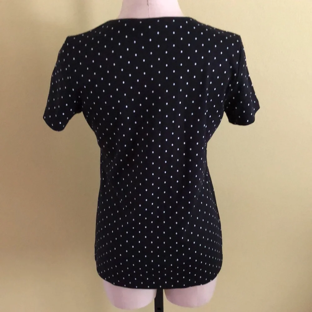 🔥NWT🔥 Karen Scott Women’s Short Sleeve Dot Print T-Shirt - Picture 2 of 5